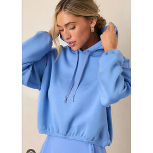 SPANX® AirEssentials Cornflower Blue Cropped Cinched Hoodie